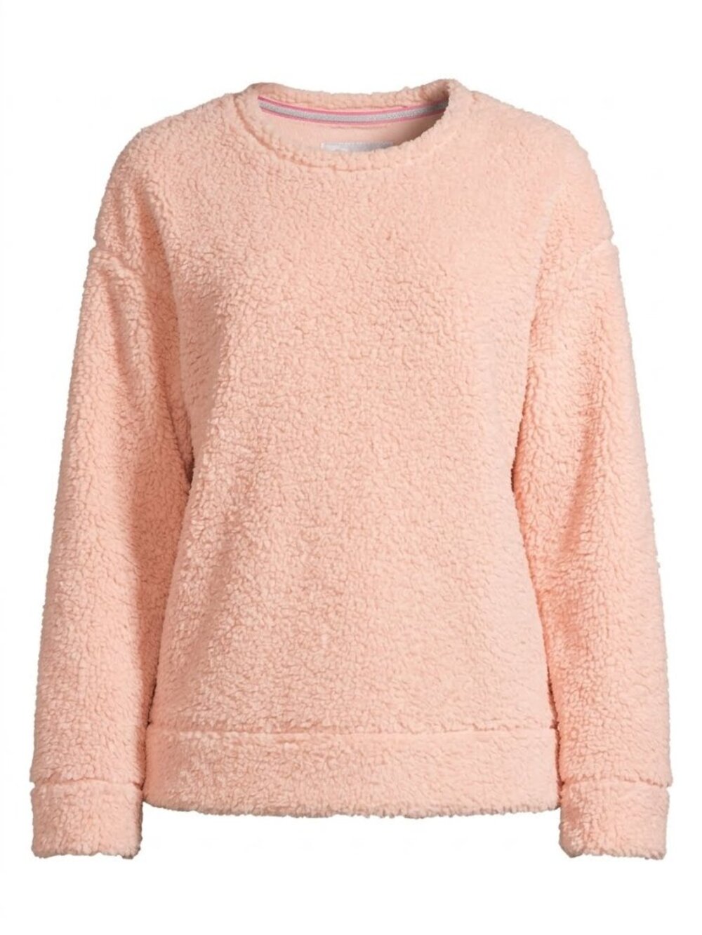 Mukluks Size Medium Pink Sherpa Fuzzy Cozy Pullover Crew Neck Sweater 3361